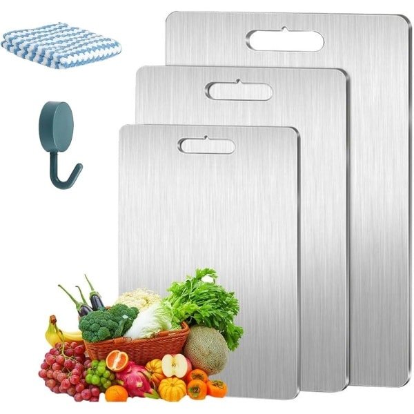 Titanium Snijplank Dubbelzijdig Krasbestendig Mesvriendelijk Keuken Accessoire