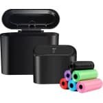 Trash Bin Car Organizer Auto Accessoires, hangende auto-organizer met 90 auto-vuilniszakken voor auto, huis, kantoor, keuken (zwart 16 x 14 x 7 cm)
