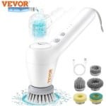 Vevor - Elektrische Spin-Scrubber - Draadoos - Sponsborstel - Keuken Schoonmaker - Elektrische Schoonmaak Borstel - Elektrische Afwas Borstel - 120min Oplaadtijd Wit