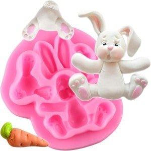 Zeynomax - Siliconen 3D Konijnen Vorm voor Pasen - Fondant Cakevormen - Cupcakes Decoratie Gereedschap - Chocolade Mal - Keuken Accessoires