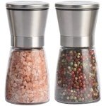Zout- En Pepermolens - 2 Stuks - Glas En Roestvrij Staal - Keramische Maalkern - Voor Diverse Kruiden En Specerijen - Keuken Accessoire