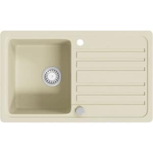 vidaXL Gootsteen Enkel Graniet - Beige - Omkeerbaar Keukengerei - Granieten Gootsteen - Gootsteen - Keuken Accessoires - Wastafel