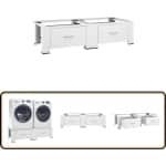 vidaXL Wasmachine- en drogerverhoger - Wit - Met lades Wasmachine Verhoger - Droger Verhoger - Wasdroogcombinatie Verhoger - Opbergruimte - Keuken Accessoires
