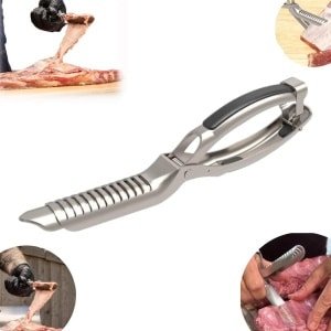 1 stuk - Gereedschap voor het verwijderen van ribmembranen - Ribmembraanverwijderingstool - Ergonomische ribbetjesschiller - BBQ-accessoire - Keuken BBQ-gereedschapset