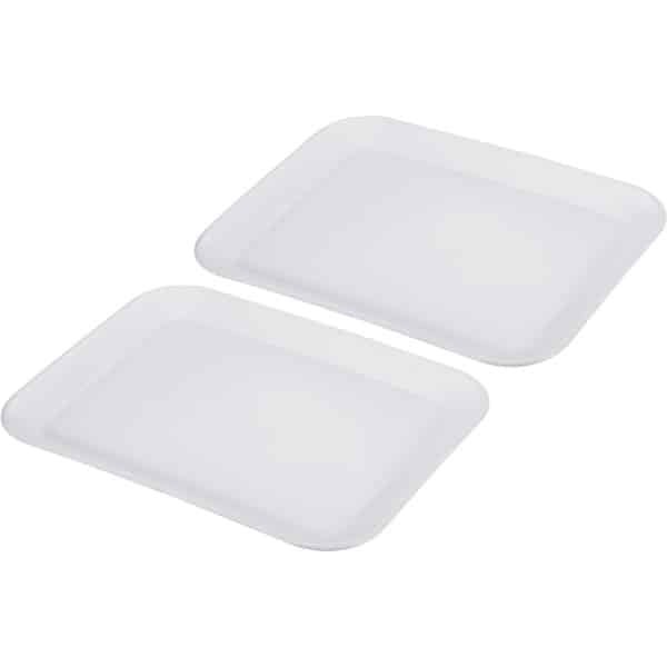 12.8 x 10.1 inch Fast Food Tray - 2 Pcs Plastic Tray - Herbruikbaar Multifunctioneel Rectangular Dienblad voor Cafeteria Restaurant Thuis Keuken - Wit - Eten - Accessoires