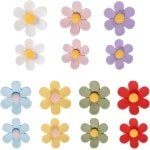 14pcs 3D Bloemen Koelkast Magneten - Schattige Magneten - Kleurrijke Magneten Decoratieve Accessoires voor Locker Kantoor Keuken (7 Medium + 7 Large)