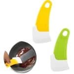 2 Stks Siliconen Kom Schraper - Groen & Geel - Schotel Schraper Tool Voor Keuken - Non-stick Pannen & Potten Accessoires