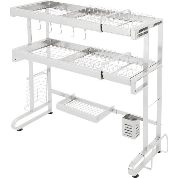 2-lagen Aanrecht afdruiprek - Droogrek - Keuken accessoire - Voor boven de gootsteen in de keuken - Roestvrij staal