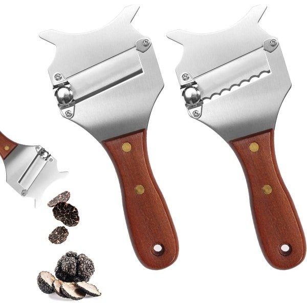 2 stuks Kaasschaaf - Truffelschaaf - Verstelbaar mes - Kaasschaaf voor harde kaas - Truffelrasp - truffelsnijder - Cadeautip - Keukengerei - Keuken accessoires