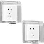 2 x Universele Waterdichte Stopcontacten - 86 Types - Beschermende Covers voor Keuken en Buiten - Elektrisch - Stofdicht - Weerbestendige Accessoires