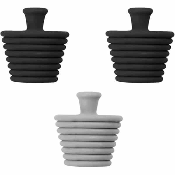 3 Stuks - Gootsteenstop - Afvoerstop - Siliconen - 4,5*4,5*2,9 cm - Zwart, Grijs - Badstop - Afvoerpluggen - Badkuip Accessoires - Voor gootsteen, badkuip, afvoer, keuken - Universele afvoerplug