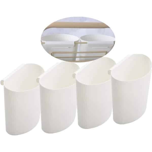 4 stuks hangende bekerhouder, rollende kar accessoires, plantencontainers, hangende bloempotten, ruimtebesparend, opbergemmer, potloodhouder, make-up potloodhouder kantoor, keuken muur organisator