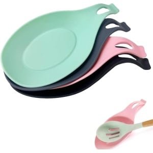 4 stuks lepelsteun - siliconen keukenlepelhouder - gebruiksvoorwerp houder - rust thuis - keuken gereedschap - accessoires voor koken - houten keramische theelepels - spatels - lepels - kookgerei