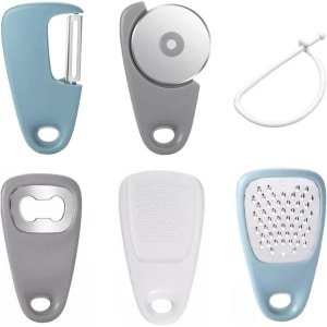 5-delige Keukenaccessoires set voor Kaas, Fruit en Pizza - RVS Keukengerei - Camping Gadgets