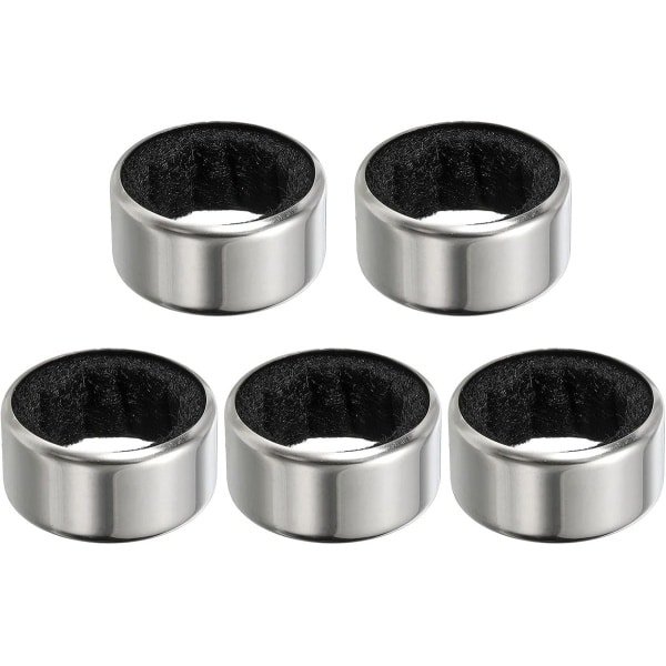 5 stuks wijnfleshalsbanden - roestvrij staal - fluwelen vilten fles druppelring - anti-overloop wijndruppelvanger accessoires voor keuken, bar, feest, drank - zwart (glanzend)