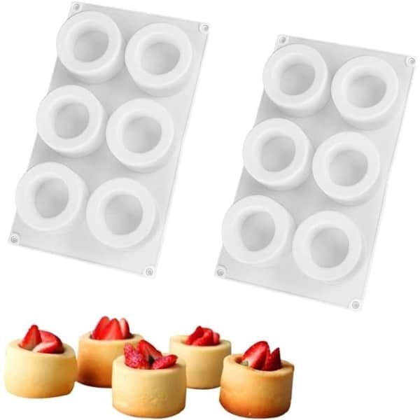 6 holle cakevormen - Set van 2 stuks - Siliconen mal voor 3D taarten, pudding, chocolade - Bakvormen voor desserts - Keuken accessoires