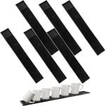 6 stuks 8 x 60 cm barmat rubber - zwart rubberen afdruipmat - droogmat - bar service mat barmat antislip voor bar - club - keuken - restaurant - horeca accessoires