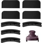 8Pcs Air Fryer Mats - Portable Silicon Heat Protector Coasters - Airfryer Pad voor Koken en Keuken Accessoires (Zwart)