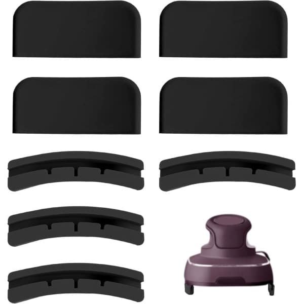 8Pcs Air Fryer Mats - Portable Silicon Heat Protector Coasters - Airfryer Pad voor Koken en Keuken Accessoires (Zwart)