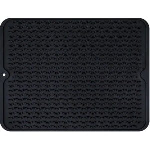 Afdruipmatten - 30*40cm - zwart - Siliconen - Afdruipmat - Droogmat - Antislip - gootsteeninleg - spoelbakmat - koffiemat - keuken en Theeservies accessoires - Afvoerkussentje - Afvoermat