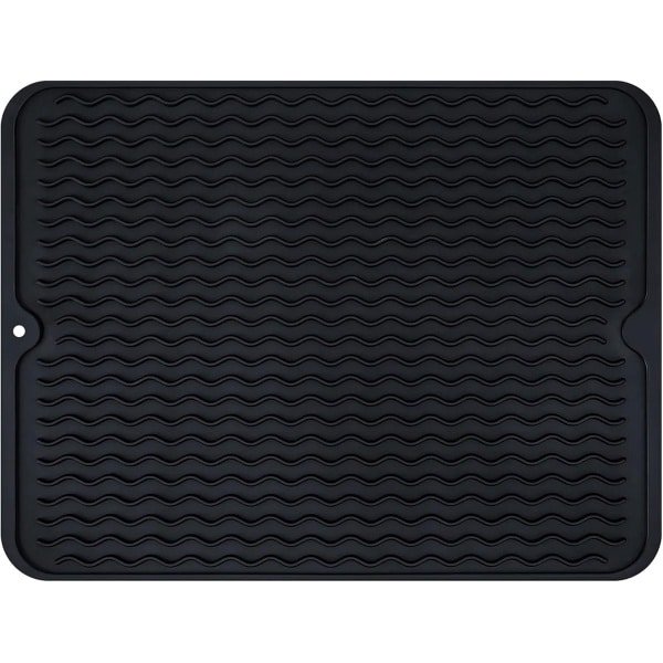 Afdruipmatten - 30*40cm - zwart - Siliconen - Afdruipmat - Droogmat - Antislip - gootsteeninleg - spoelbakmat - koffiemat - keuken en Theeservies accessoires - Afvoerkussentje - Afvoermat