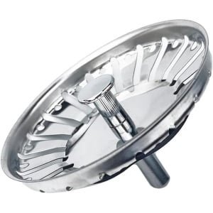 Afvoerzeef voor keuken - Roestvrij staal - Afvoerstop - 84 mm diameter - Keukengootsteen accessoire - Zeefmandje - Geschikt voor spoelbakken - Zilverkleurig model