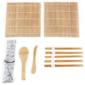 All4You - Sushi-Making-Kit- Sushiroller - Bamboe - Complete Set - Rollende Matten - Sushi-accessoires - Keukenapparatuur - Thuisgebruik - Japanse Keuken - Groen