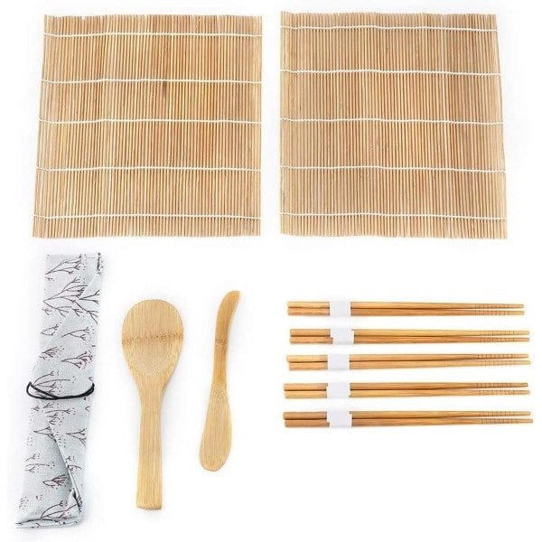 All4You - Sushi-Making-Kit- Sushiroller - Bamboe - Complete Set - Rollende Matten - Sushi-accessoires - Keukenapparatuur - Thuisgebruik - Japanse Keuken - Groen