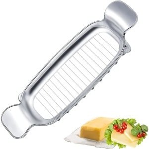 Allecto Plus - Roestvrijstalen Boter Kaassnijder Multifunctioneel Voedsel Boter Draadkaassnijder voor Blok Kaas en Boter - Keukengerei Snijder RVS - Hulpkeuken Gadget voor Kaasplakken - Duurzaam en Veelzijdig Snijgereedschap.