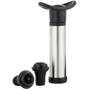 Allecto Plus - Set van wijnstoppers voor vacuümpomp - 1 stuk roestvrijstalen wijnstopper met 2 flessenstoppen - verzegelde wijnplug - thuis keuken bar accessoires