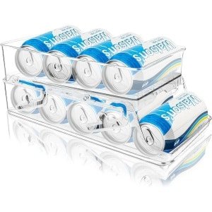 Allecto Premium - Automatische Kan Houder voor Koelkast Organisatie - Drank Dispenser voor Bier en Soda - Praktische Opslag voor Keuken - Koelkast Accessoire voor Blikken - Ruimtebesparende Kast Organizer