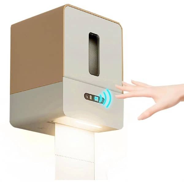 Automatische Papieren Handdoekdispenser - Wandmontage - Rolpapierhouder - Elektrische - Rolpapierhanddoekdispenser - Nachtlampje - Keuken - Badkamer - Hotel - Slim - Touchless - Koffie.