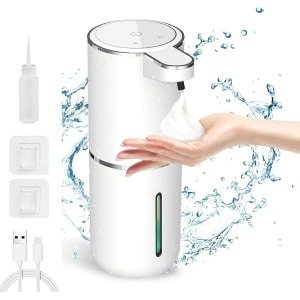 Automatische Zeepdispenser - Wandmontage - Contactloos - 380 ml - Elektrische Zeepdispenser met Infraroodsensor - USB Oplaadbaar - IPX5 Waterdicht - Schuimzeepdispenser - Badkamer - Keuken - Hygiënisch - Smart Dispenser
