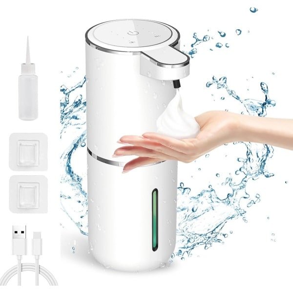 Automatische Zeepdispenser - Wandmontage - Contactloos - 380 ml - Elektrische Zeepdispenser met Infraroodsensor - USB Oplaadbaar - IPX5 Waterdicht - Schuimzeepdispenser - Badkamer - Keuken - Hygiënisch - Smart Dispenser