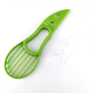 Avocado snijmessen set met reinigingsborstels - 2 stuks, multifunctioneel keuken accessoire voor groente en fruit snijden, inclusief fruitschiller.