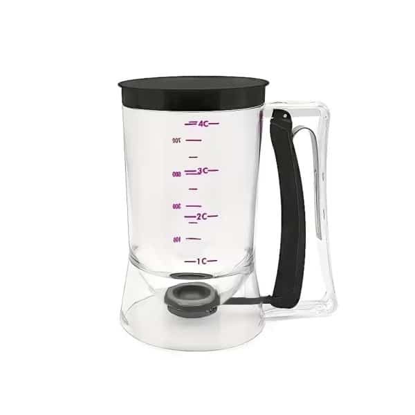 Bakken - Bakaccessoires - Keuken Accessoires - Cakebeslag Dispenser - Handmatige Keuken Dispenser voor Gelijkmatige Pannenkoeken & Wafels - Drupvrije Afsluiting - Zwart