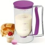 Bakken - Bakaccessoires - Keuken Accessoires - Cakebeslag Dispenser - Handmatige Keuken Dispenser voor Gelijkmatige Pannenkoeken & Wafels - Drupvrije Afsluiting - Paars