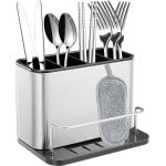 Bestekhouder en Organizer voor Aanrecht - Compacte Drainer voor Vorken, Messen en Lepels - Roestvrij Staal - Keuken Accessoire