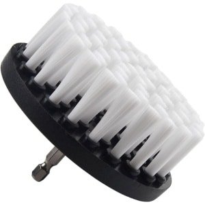 Boorborstel voor elektrische reiniging met zachte witte haren - ideaal voor auto, keuken en meer - effectief op tapijten, bekleding en leer