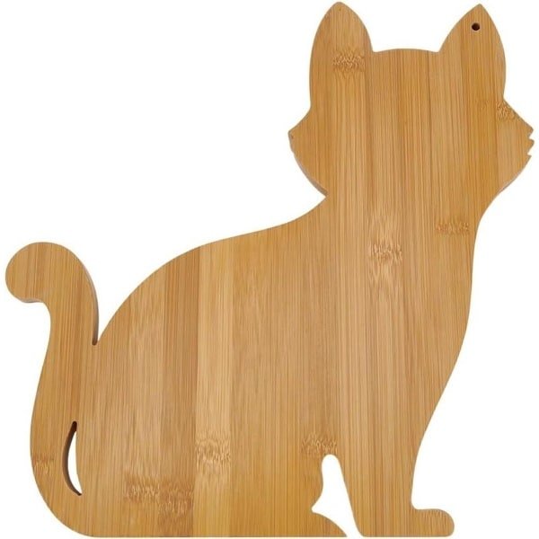 Charcuterie Board 288x280x15mm - Houten Snijplank Kat - Serveerplank voor Snacks - Thuis Keuken Decoratie - Kat Thema Schotel - Natuurlijke Houten Dienblad - Koken Accessoire