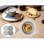 Cotton Coasters - 4 Stuks - 20 cm - Transparante Haken - Rond Onderzetters - Keuken Accessoires - Potten en Pannen