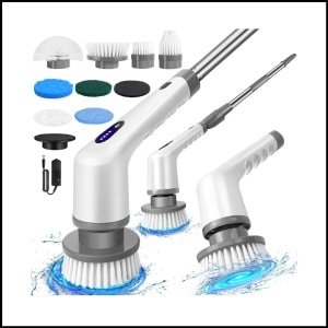 Draadloze Elektrische Reinigingsborstel - 10-in-1 Spin Scrubber - Badkamer, Keuken, Toilet, Auto - IPX6 Waterdicht - Draagbaar Huishoudelijk Reinigingsgereedschap