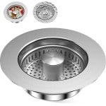 Drain Stop - Drain Strainer - 3-in-1 Stop voor Keuken - RVS - Pop Up Keuken - Afvoer Stopper - Keuken Accessoires