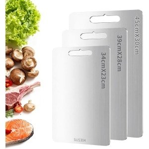 Dubbelzijdige RVS Snijplank Groot - Extra Dik & Hygiënisch Keuken Accessoire