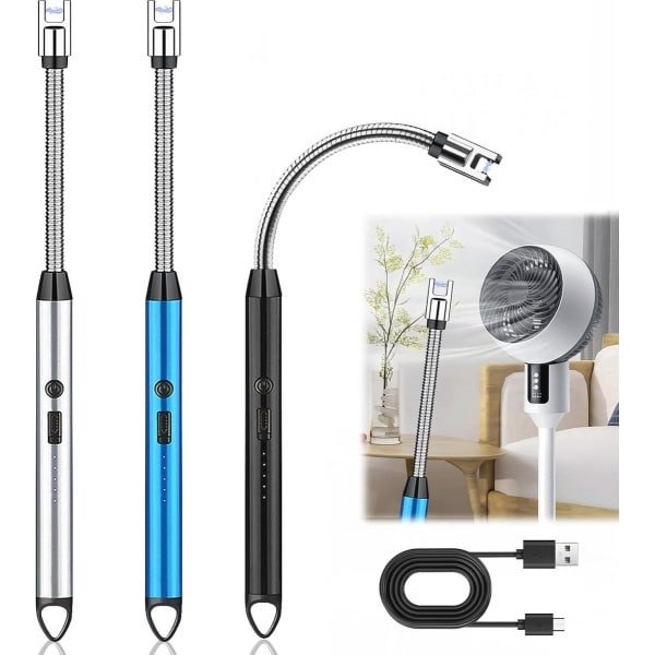 Elektrische Plasma Aansteker Set - USB Oplaadbare Lange Staafaansteker - Veiligheidsslot voor Keuken, Camping, en Barbecue