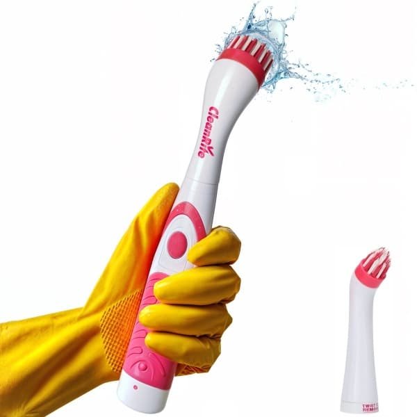 Elektrische Schoonmaakborstel Multi Scrubber - Elektrische Schrobber - Badkamer - Keuken - Schoonmaken - Waterdicht - Roze - Cleanrite