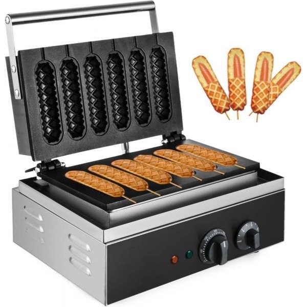 Elektrische Wafel Worst Maker - Corndog - Non-stick - Keuken - Huishoudapparatuur - 1500W - 220V - Zwart