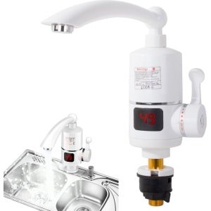 Elektrische kraan met doorstroomverwarmer voor keuken, tuin, badkamer, caravan, camping - Smart heater - Armatuur met onmiddellijke warmwaterbereider - Warmwaterkraan - Keukenkraan - Waterboiler - 230 V