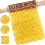 Embossed Rolling Pin - 3D Houten Roller - DIY Kerstmis - Keuken Accessoire - Koekjes Tool - 35 * 4.5CM