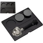 Espresso-tampermat van siliconen - Antislip-tampermat met meerdere houders en inkepingen, Barista-accessoire voor portafilters, beschermt het werkoppervlak - Perfect voor thuis, keuken en café